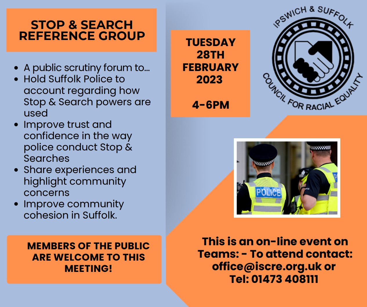 Stop and Search Reference Group 2023 ISCRE